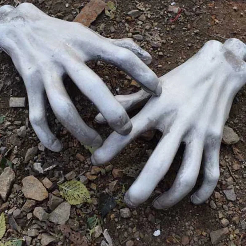 Realistic Life Size Skeleton Hands Halloween Horror Prop - 2 Pack