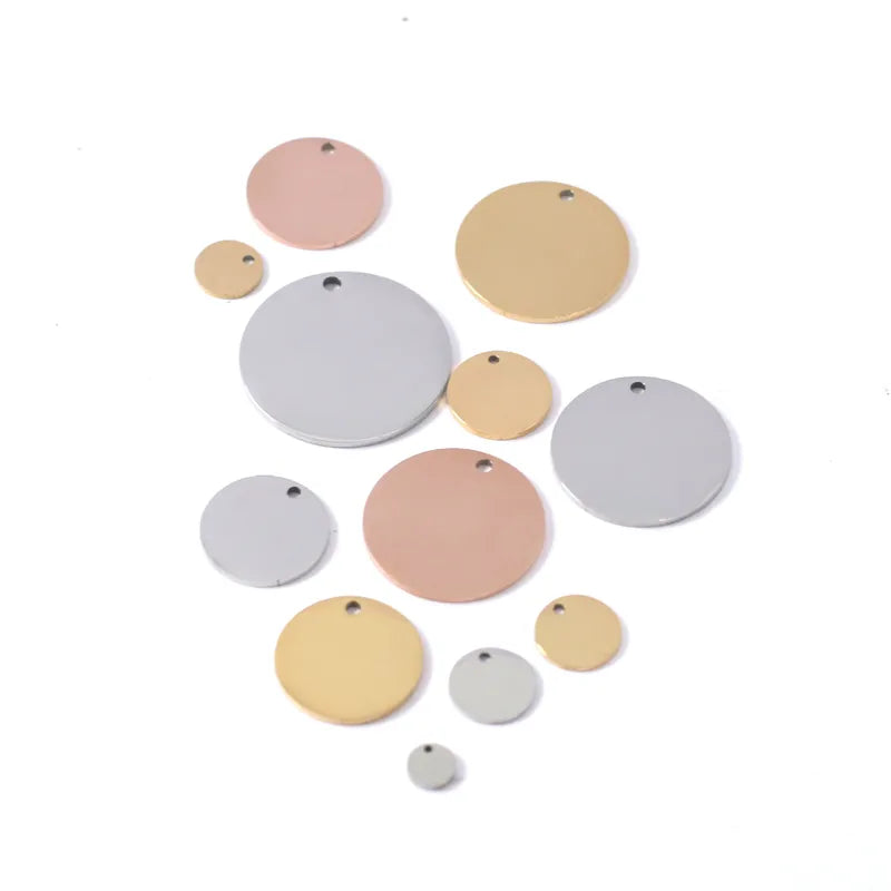Mirror Polished Stainless Steel Circle Charms for Jewelry Making - 8-30mm