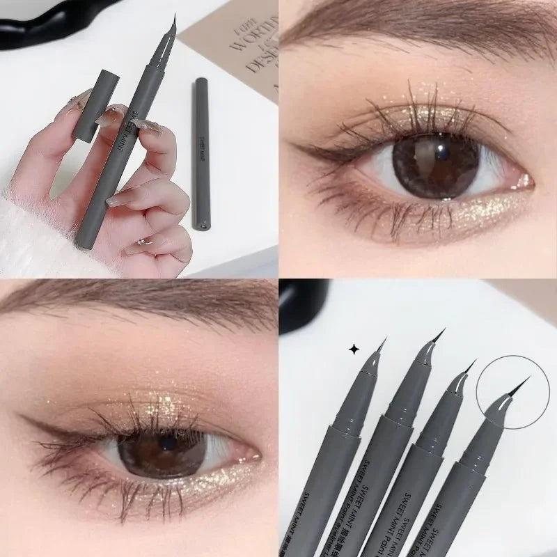 Waterproof Matte Liquid Eyeliner Pencil - Quick Dry, Long-Lasting, Black Brown