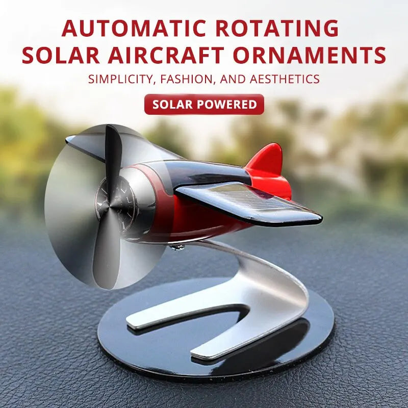 Solar-Powered Car & Desktop Airplane Ornament - Creative Gift for Enthusiasts