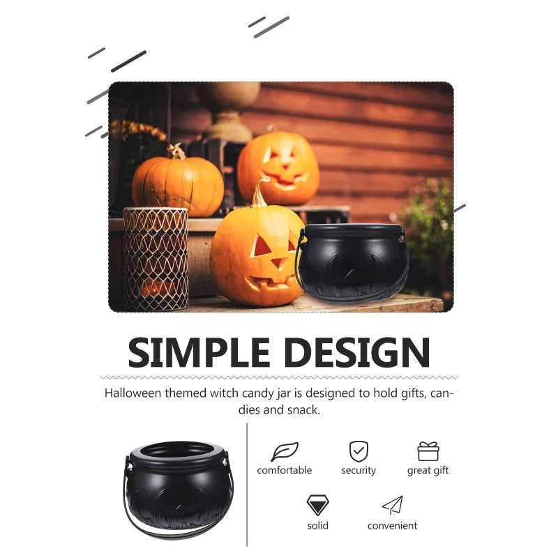 Halloween Witch Bucket Candy Holder Large Size Plastic Round Basket