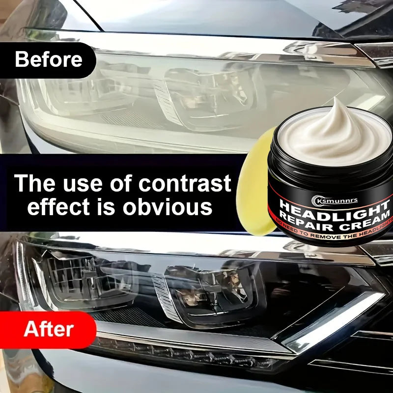 Car Headlight Restoration Wax - Polishing Agent for Yellowing and Cloudiness - 30G