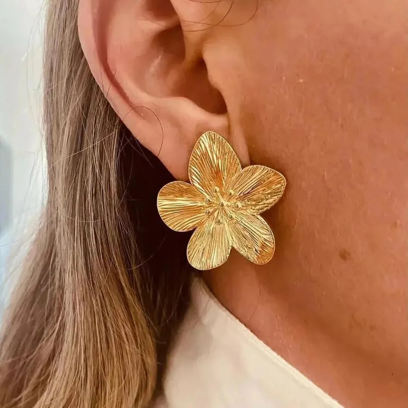 2-Pair Women's Trendy Flower Earrings Stainless Steel Jewelry Gift Set