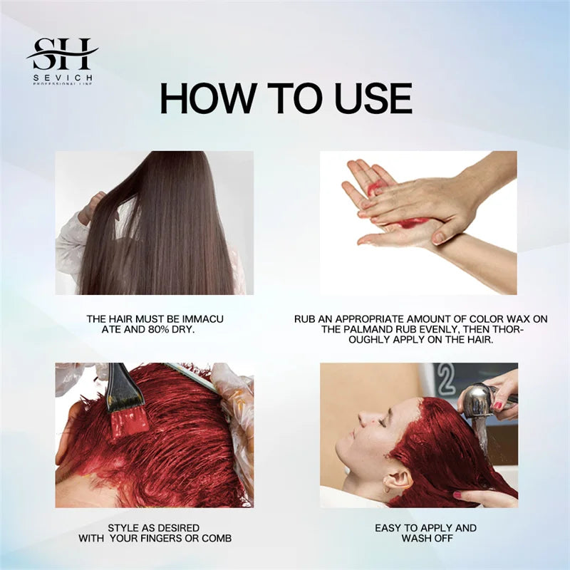 Color Hair Wax - Temporary Hair Dye for DIY Styling & Coloring 50g/120g