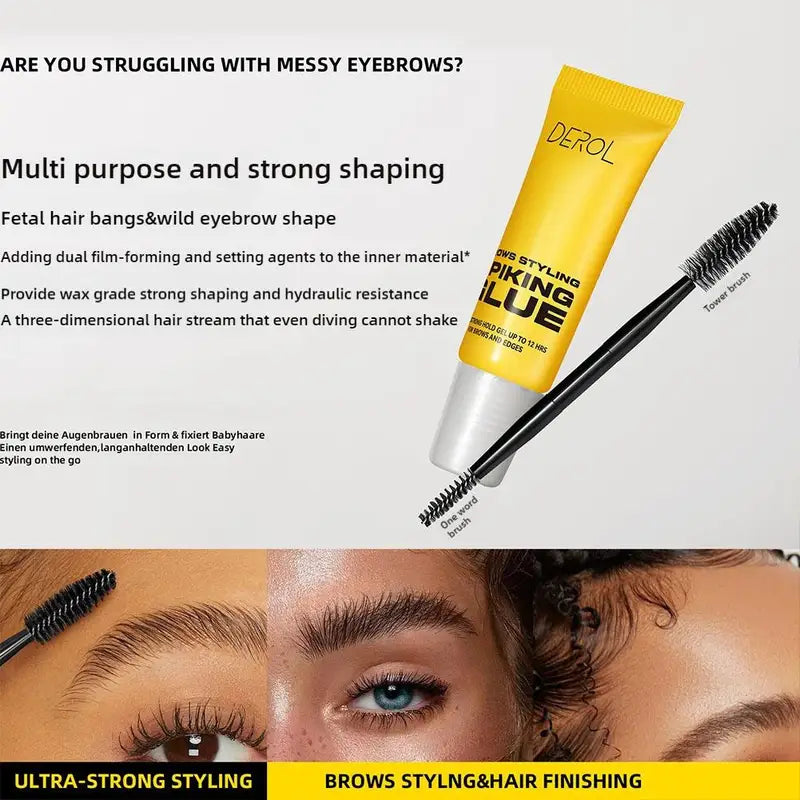 Waterproof Dual Ended Eyebrow Brush & Styling Gel - Long Lasting Brow Setter