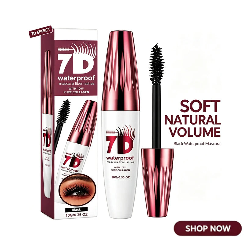 Waterproof Volumizing Mascara for Natural Long-Lasting Lash Look - Black