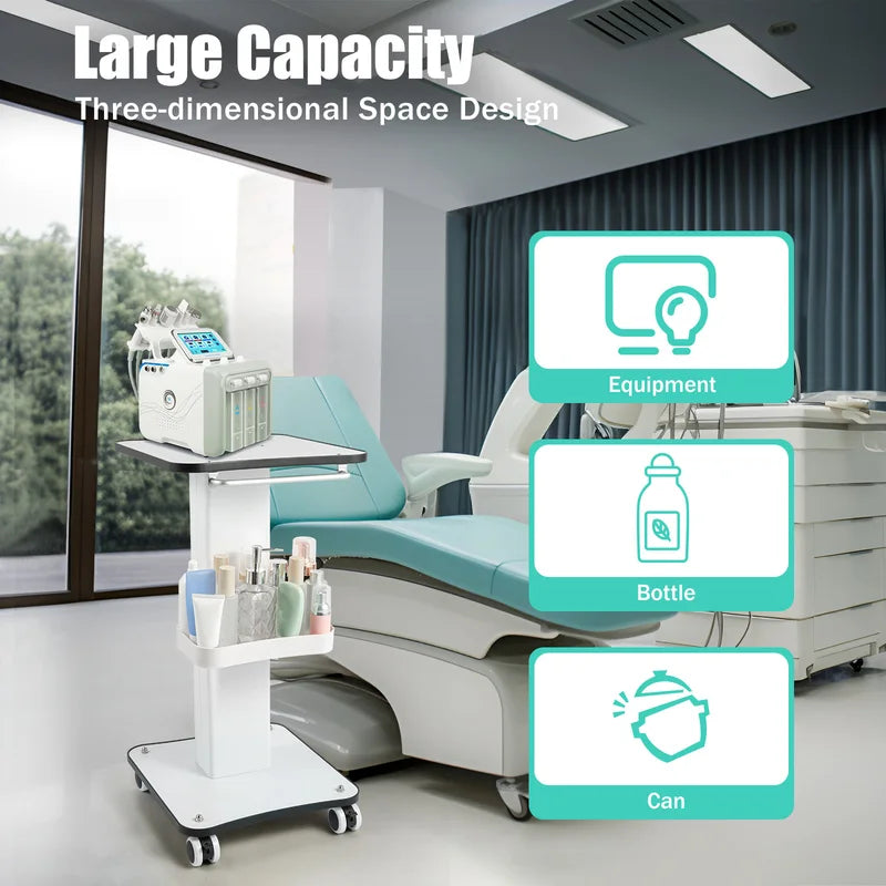 Salon Beauty Trolley Cart with Lockable Silent 360° Wheels & Large Storage