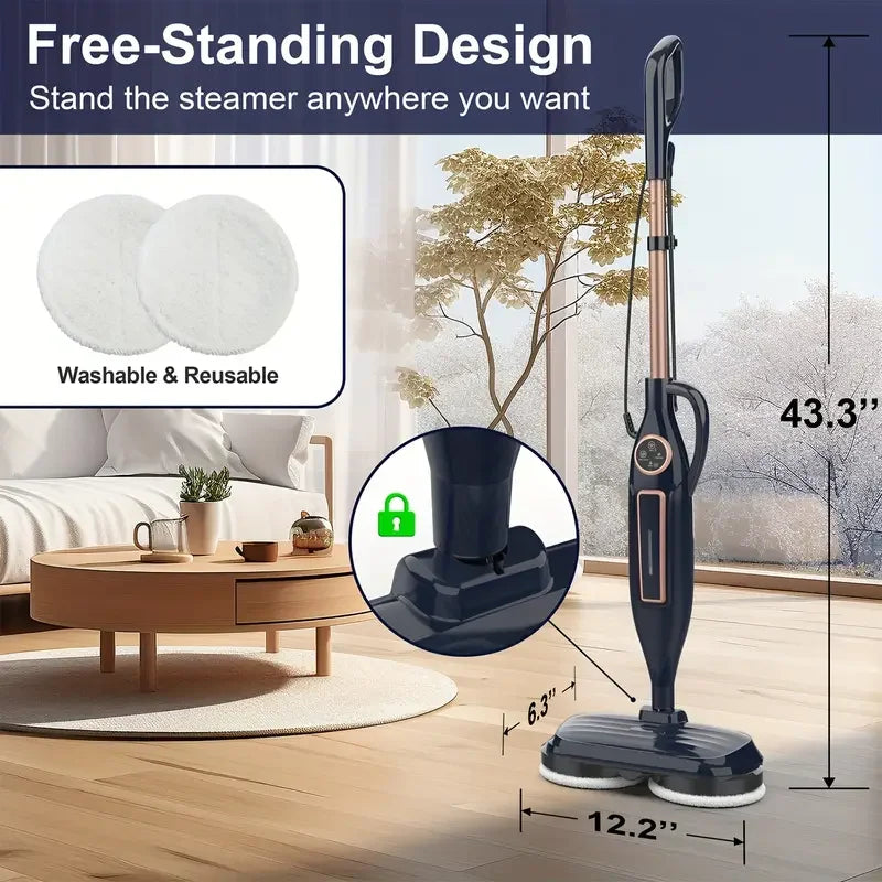 INSE VM6 Steam Mop Cleaner with Rotating Pads 1300W for Hard Floors