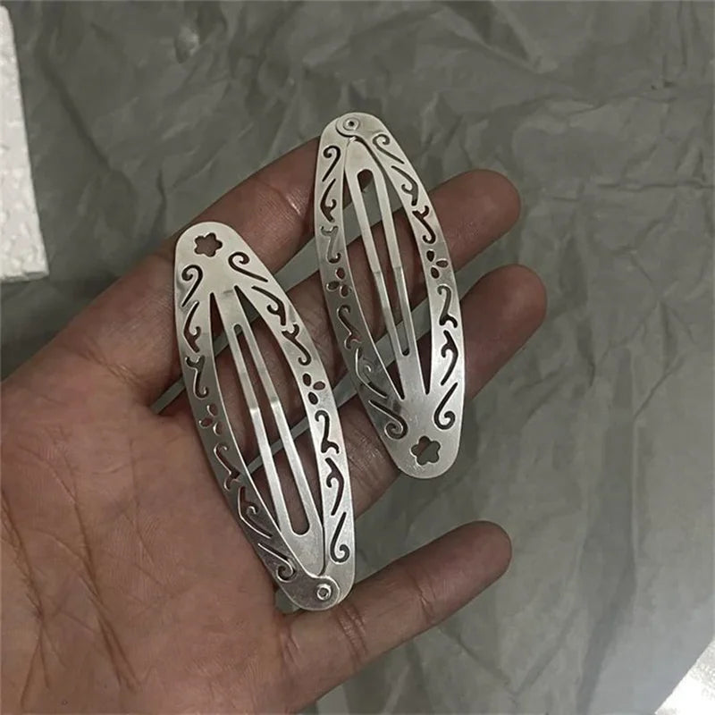 Women's Metal Hair Clips Set of 4 - Fashionable BB Edge Clips for Daily Use