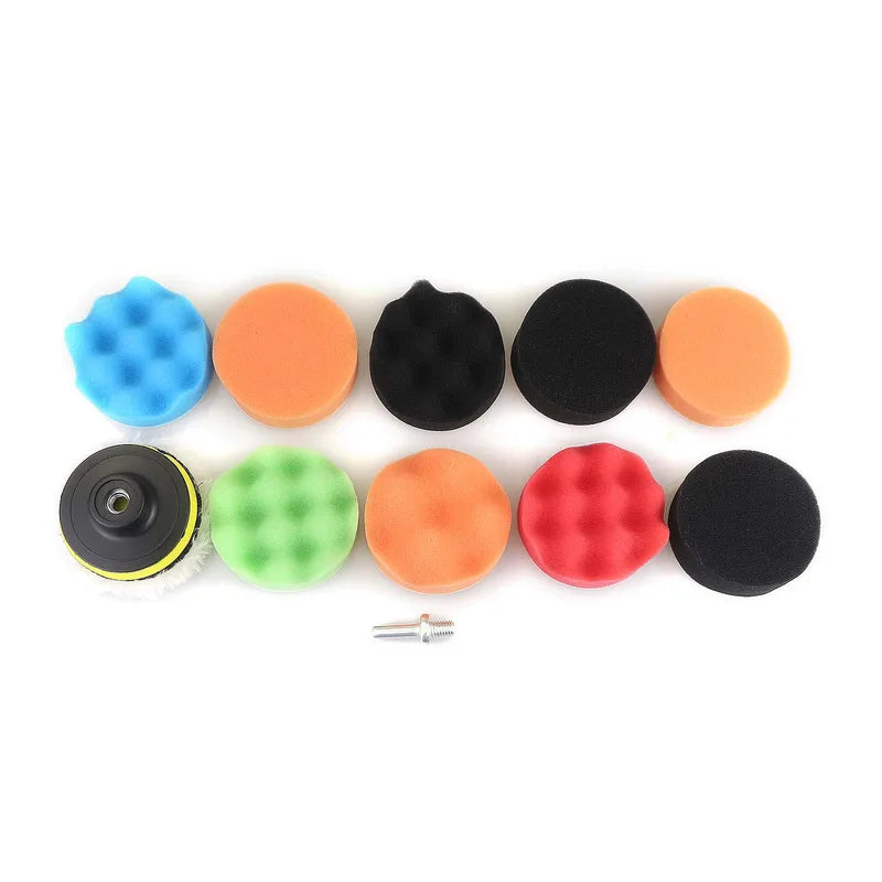 12PCS Car Polishing Sponge Buffing Pads Kit - 3 Inch Waxing & Detailing