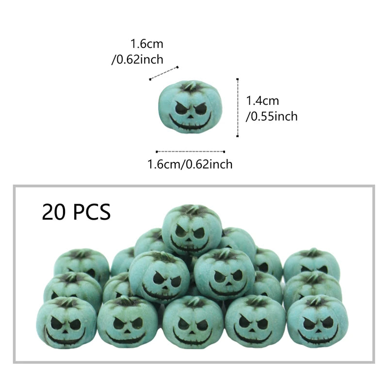 20-Pack Green Smiling Pumpkin Halloween Decorations - Novelty Gag Gifts