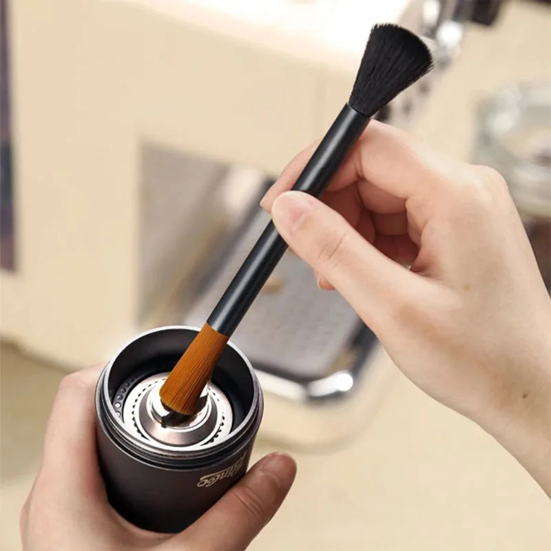 Coffee Grinder & Machine Cleaning Brush Double Head Soft & Hard Bristles