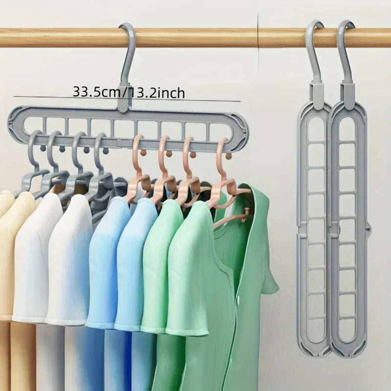 Foldable Clothes Hanger Set - Space-Saving Wardrobe Organizer with Multi-Functional Hooks