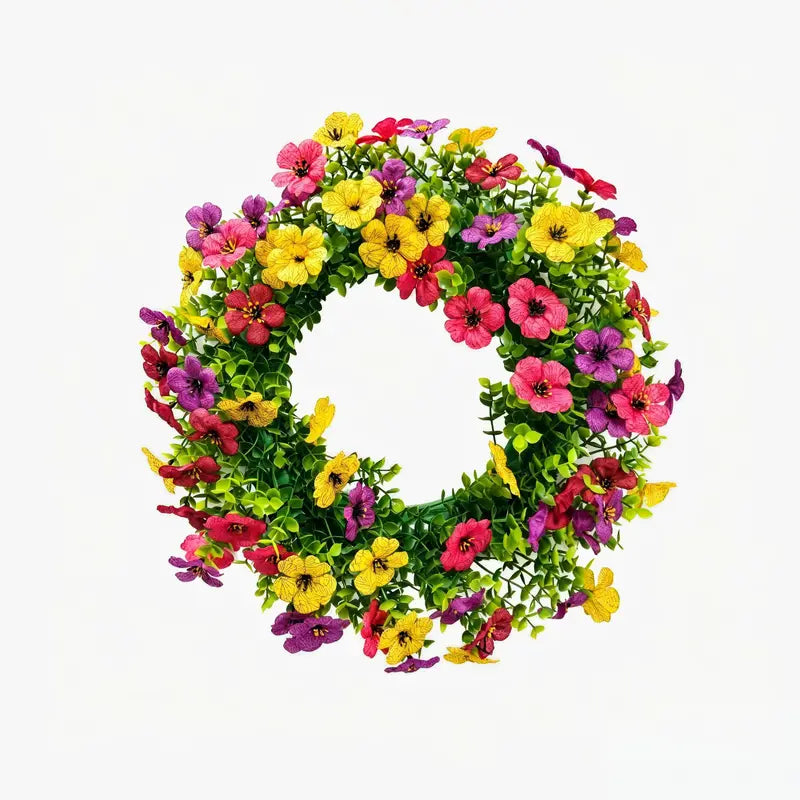 Violet Eucalyptus Wreath Spring Summer Holiday Door Decor Home Ornament