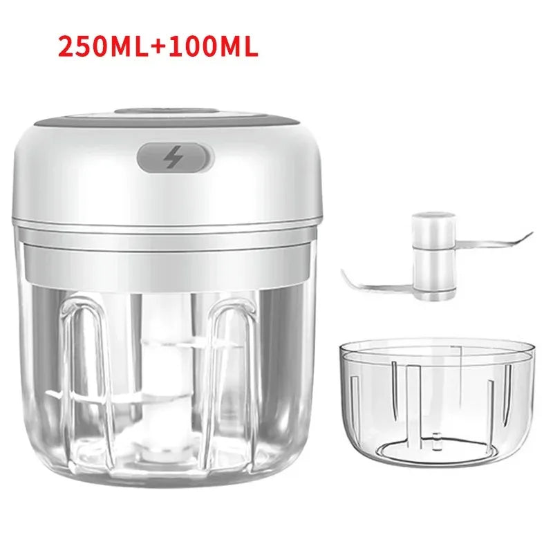 Electric Garlic Chopper 100/250ML Mini Food Processor Vegetable Grinder