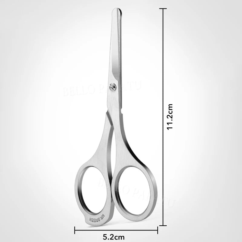 Nose Hair Scissors Trimmer - Stainless Steel Facial Hair Grooming Tool