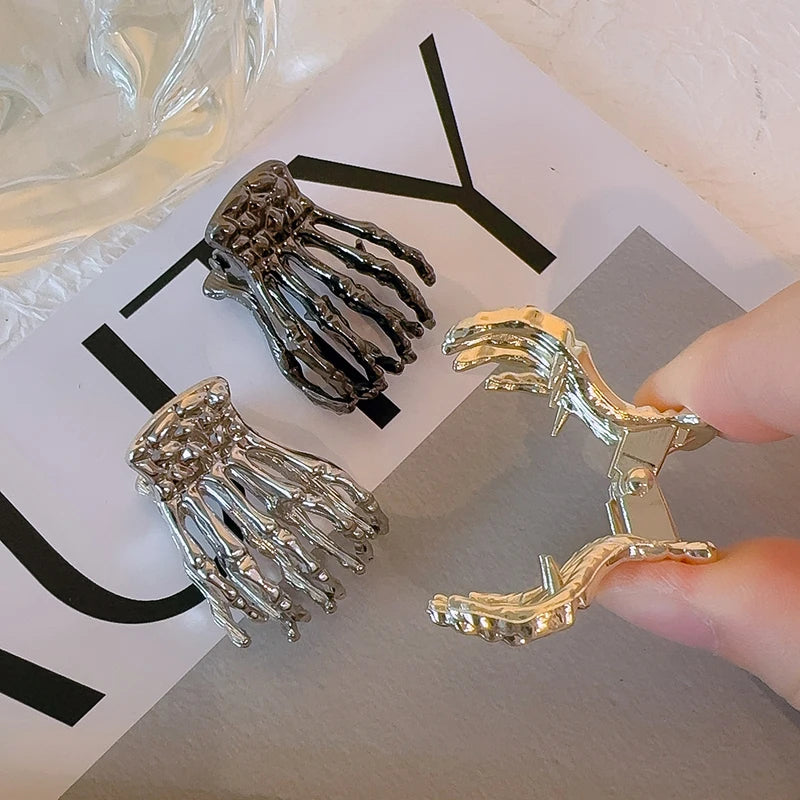 Gothic Skeleton Hand Shark Hair Clip Set Dark Punk Hair Accessories