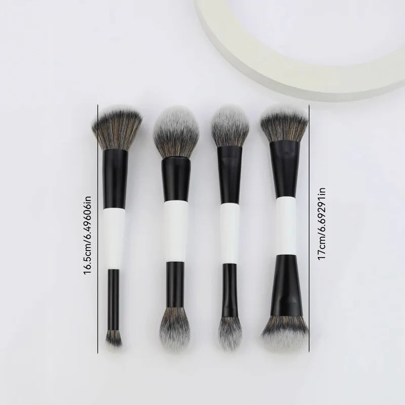 Double-Headed Makeup Brush Set for Foundation Blush BB Cream Portable Cosmetic Tool