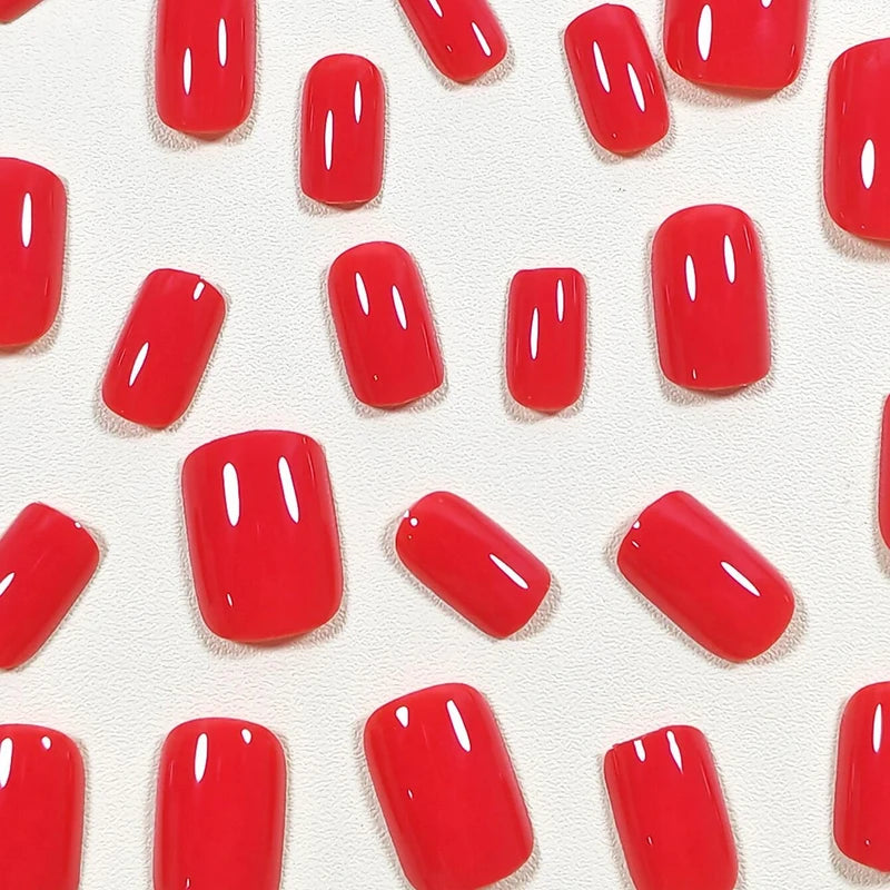 120PCS Press-On French Fake Nails Set - Reusable Solid Color Acrylic Nails for DIY Nail Art