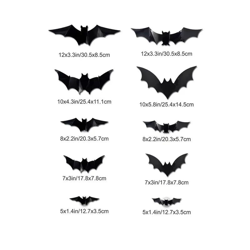 Halloween Bat Night Light Set - LED Wall Decor for Party & Festival