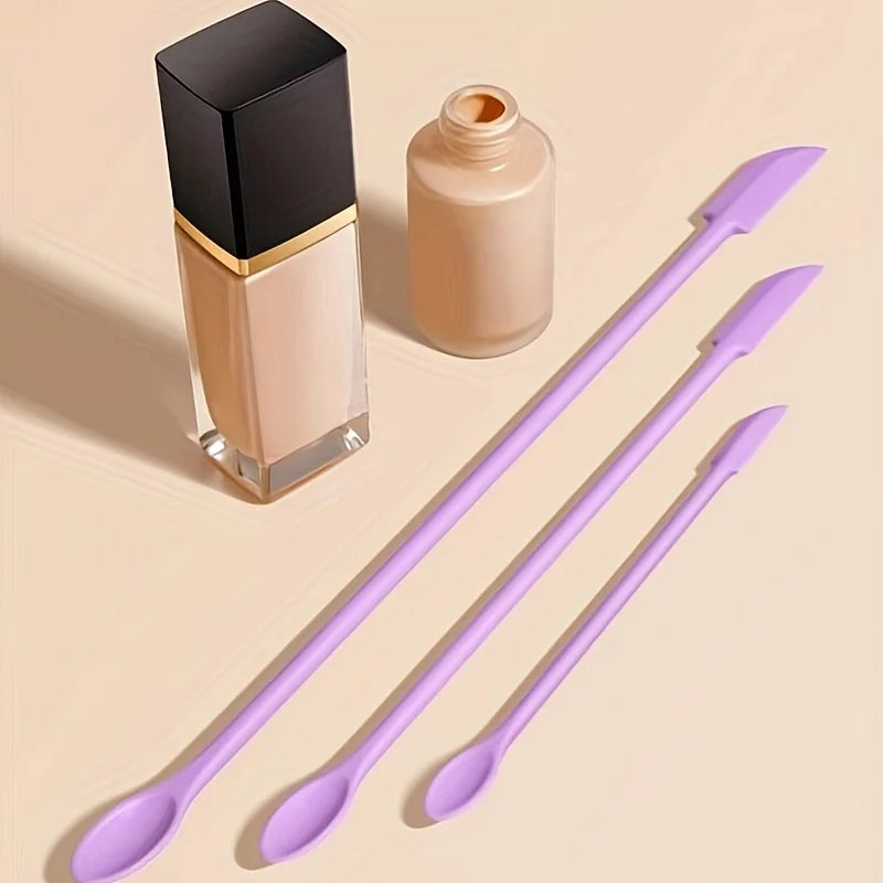 3 Pack Makeup Foundation & Lotion Jar Scrapers - Black Silicone Tool for Last Bits