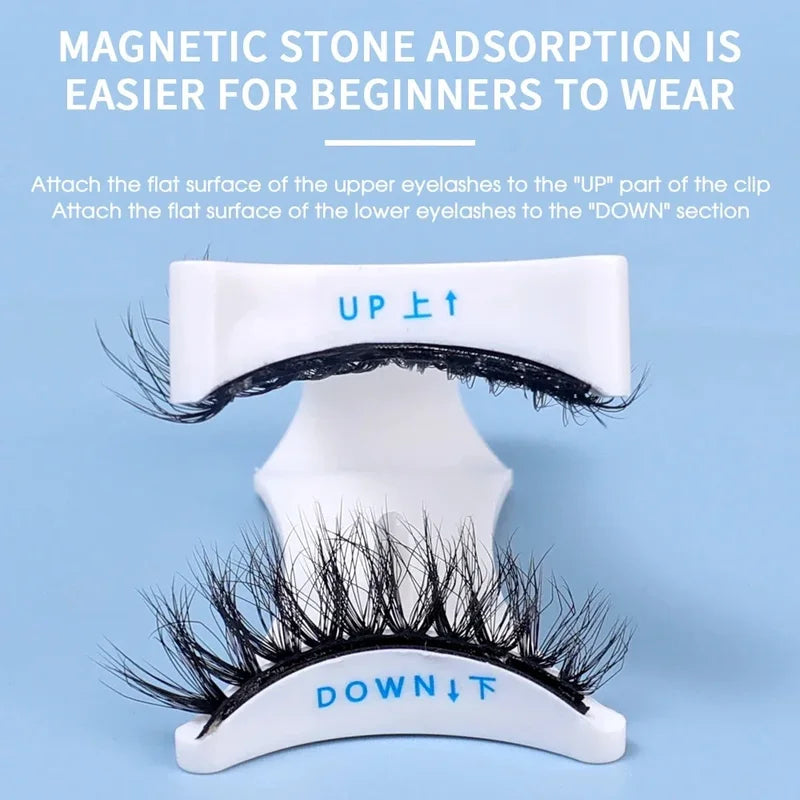 Magnetic Eyelash Extension Applicator Tweezer Clip Curler for False Lashes