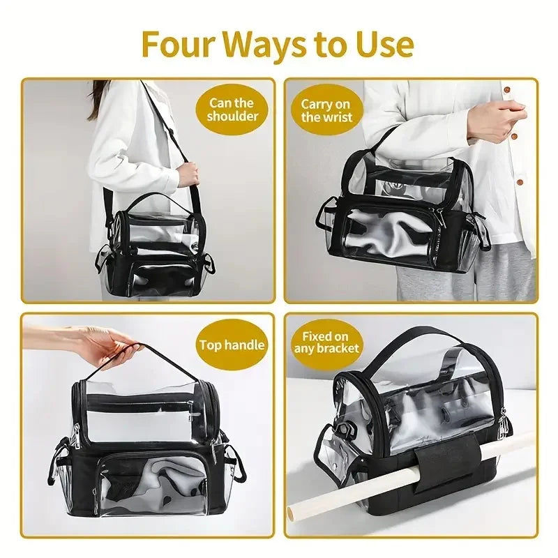 Travel Makeup Brush Organizer Backpack Waterproof Cosmetic Bag with Divider