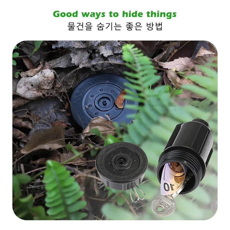 Outdoor Hidden Key Safe Box - Waterproof Garden Fake Sprinkler Hider