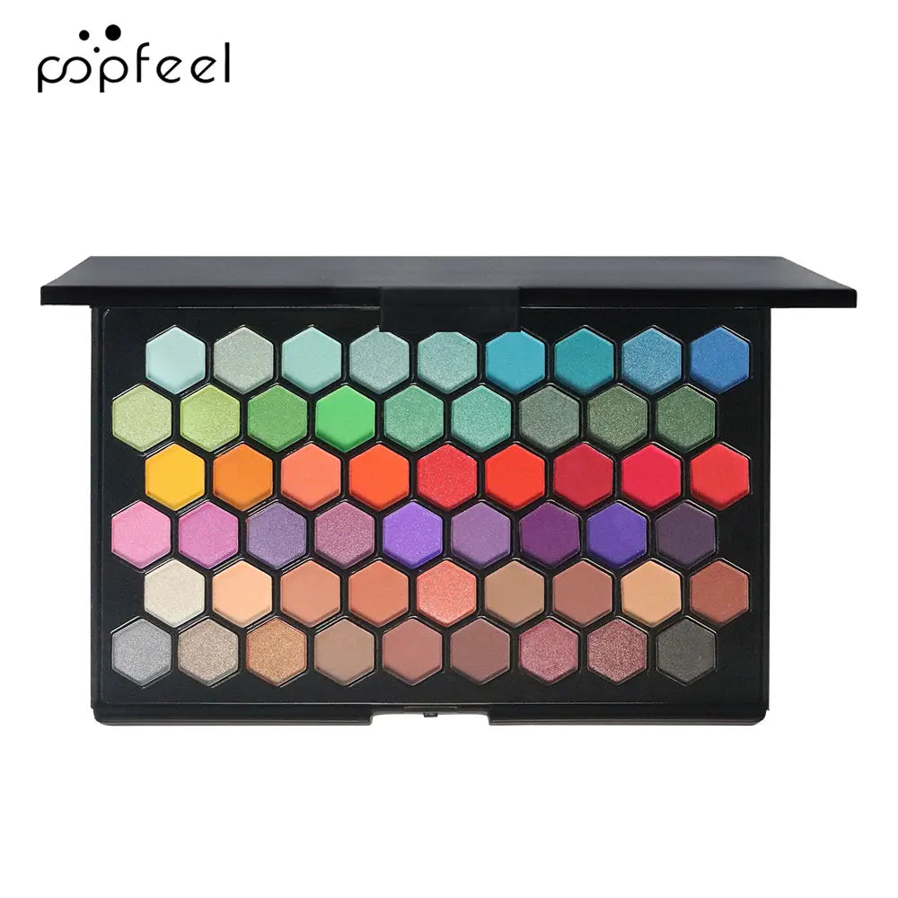 54-Color Eyeshadow Palette - Earth Tones & Rainbow Shades for Versatile Makeup