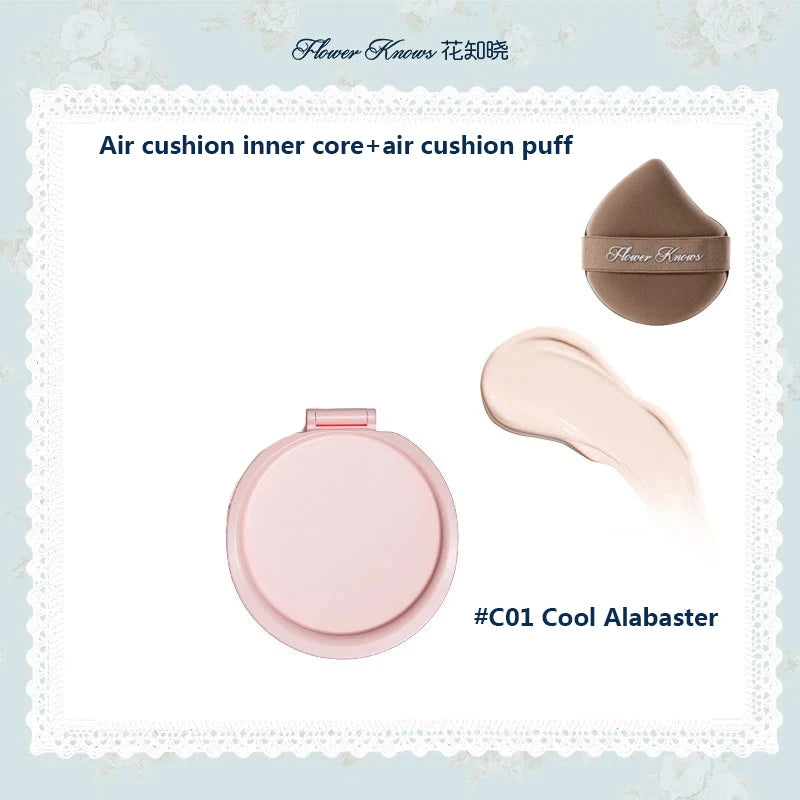 Flower Knows Bunny Garden Cushion Makeup Powder Box with Refill Core - Reusable