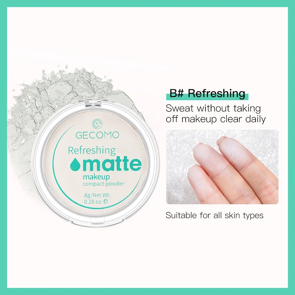 Matte Compact Powder 12H Oil Control & Long Lasting Setting Makeup Translucent