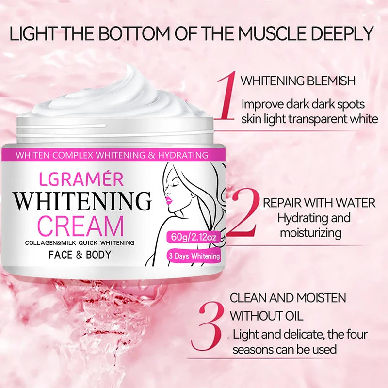 Whitening Face & Body Cream for Dark Spots Lightening Moisturizer