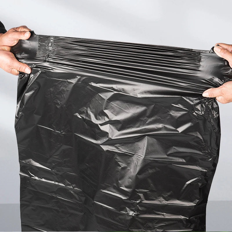 Large Black Transparent Heavy-Duty Garbage Bags 100-300pcs Outdoor Kitchen Trash