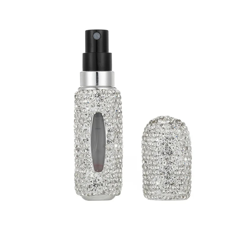 Refillable Travel Perfume Spray Bottle 5ml Rhinestone Portable Dispenser Gift