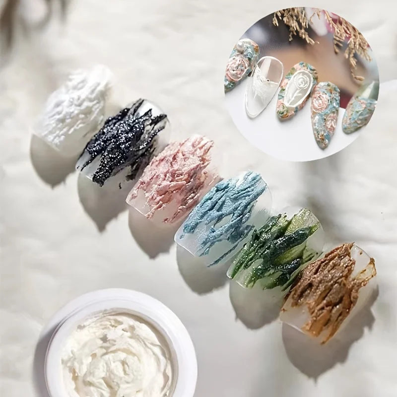 3D Sand Texture Gel Nail Polish Set - Plaster Effect No Top Coat Needed