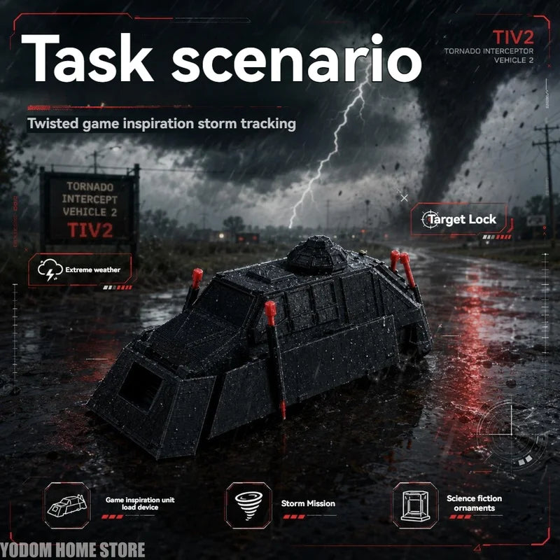 3D Printed Tornado Intercept Vehicle Model - Scientific Desktop Decor for Weather Enthusiasts