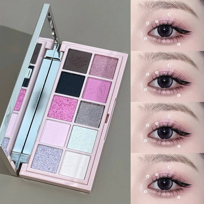 Pink Ballet Makeup Set with Lip, Blush, Eye & Contour Palettes + Necklace Gift