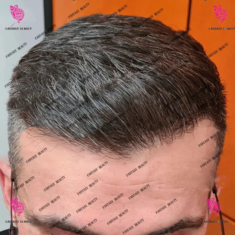 Natural Hairline Men's Toupee Wig with Straight or Wave Style - Human Hair Capillary Prosthesis