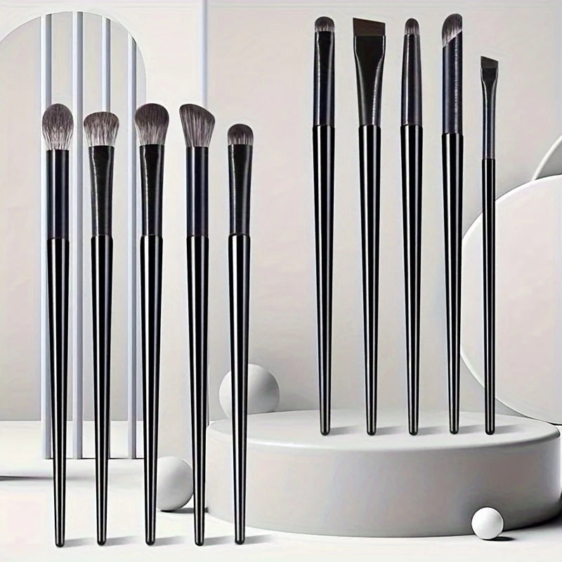 10pcs Makeup Brush Set for Eye Shadow and Eyeliner - Soft, Precise Tools