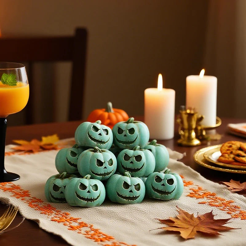 20-Pack Green Smiling Pumpkin Halloween Decorations - Novelty Gag Gifts