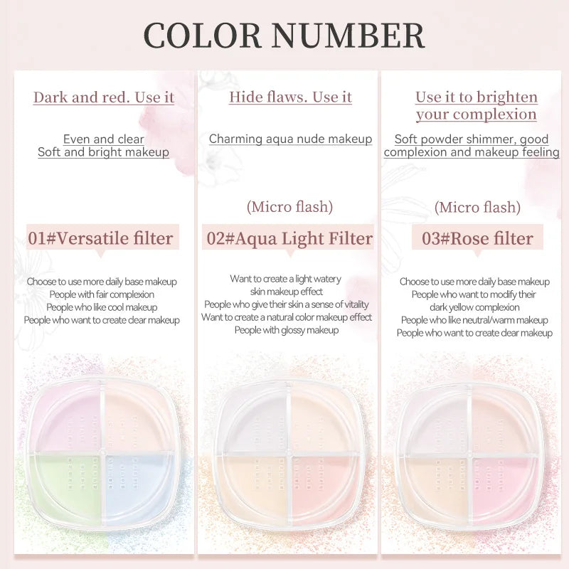 Color Setting Powder for Matte Oil Control - Soft Focus Finish, Multiple Shades
