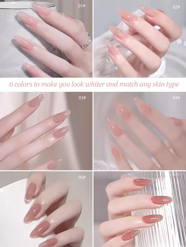Nail Art Gel Polish Set - Nude Pink, Transparent & Popular Colors, 30 Pieces