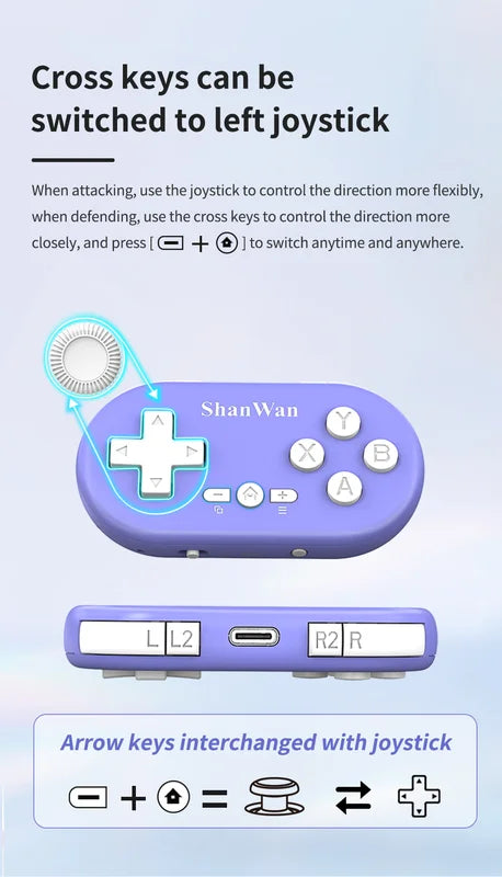 Mini Handheld Game Controller for Android iOS Windows - Portable Bluetooth Gaming Handle