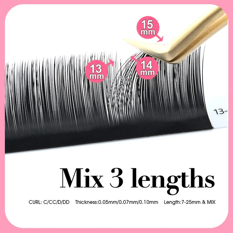 Self Fan Flowering Eyelash Extensions - Mega Volume, Handmade, Professional - 10 Cases