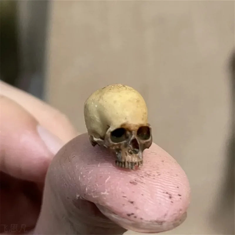 Creepy Mini Skull Figurines - Halloween Decor for Dollhouse, Aquarium & Displays