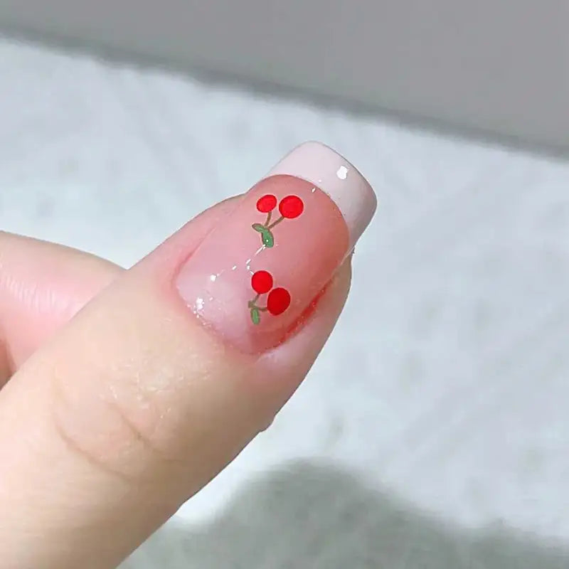 3D Cherry Fruit Nail Art Stickers - Summer Colorful Nail Decals for Natural & Artificial Nails
