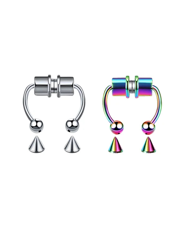Magnetic Nose Ring Non-Pierced Horseshoe Nose Clip Stainless Steel Jewelry Set