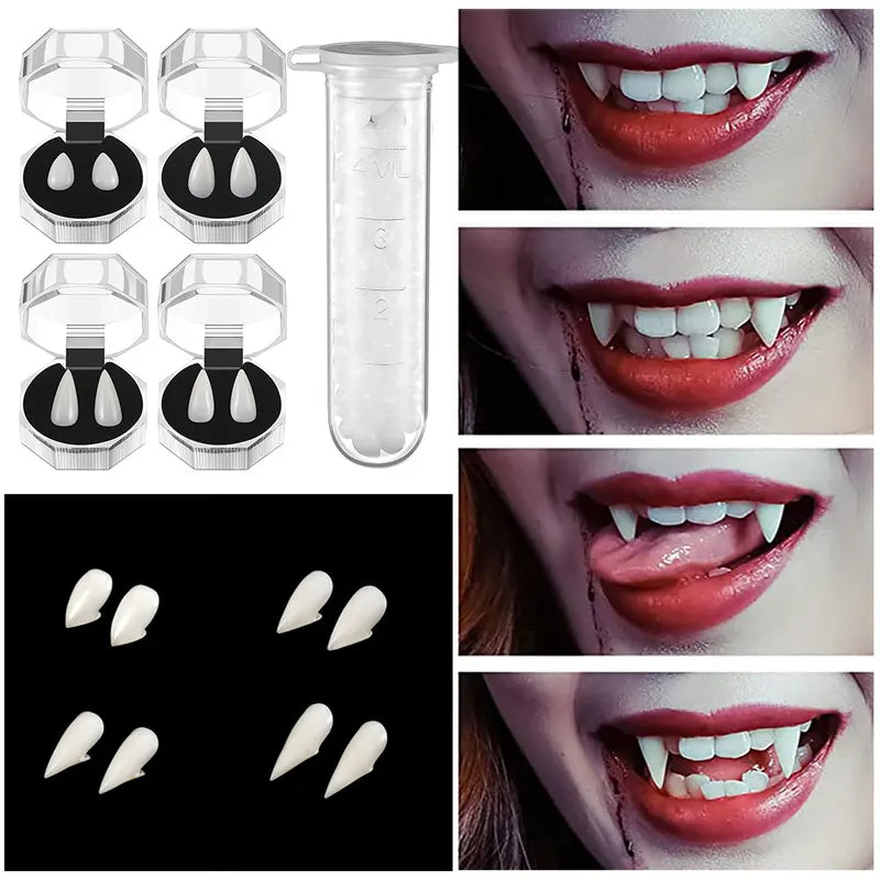 Halloween Vampire Teeth Fangs Dentures Prop Costume Accessories – Multiple Colors