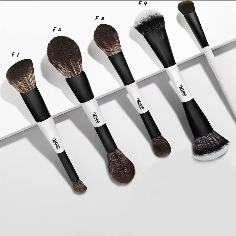 Soft Bristle Highlighter & Blush Makeup Brush Kit - Flawless Face Cosmetic Tools