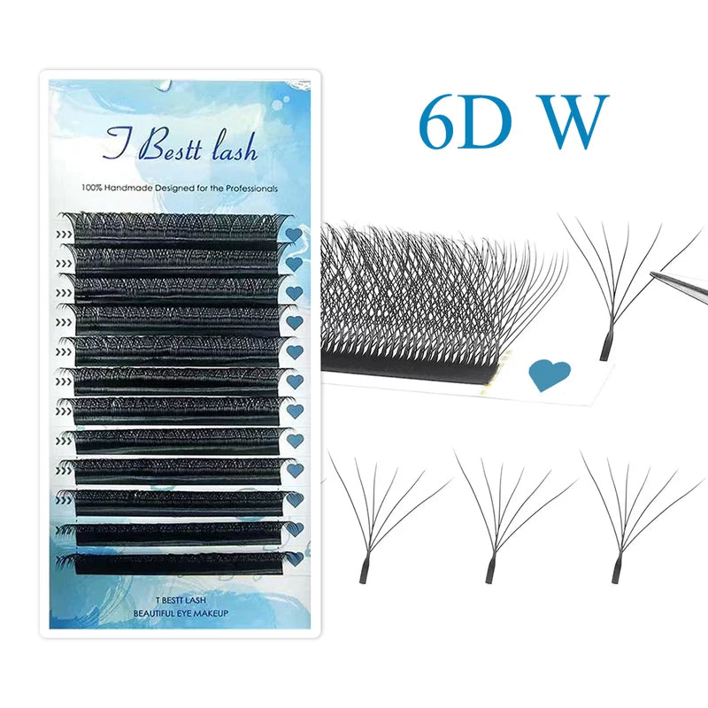 3D 5D 6D W Shape Voluminous False Eyelashes Extensions - Premade Flare Lashes